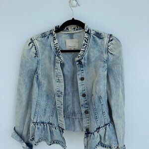 Rebecca Taylor Denim Peplum Jacket